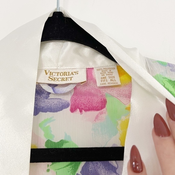 Vintage Victoria’s Secret Gold Label Satin and Sheer Floral Robe - OS - Picture 3 of 6